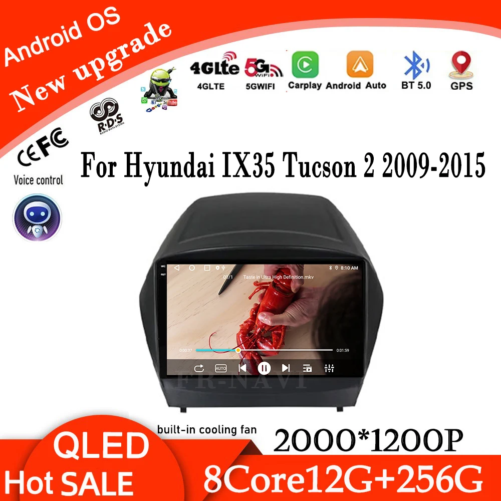 Android 16 GPS For Hyundai IX35 Tucson 2 2009-2015 CarPlay Car Multimedia Player  Navigation Auto Tools DSP Stereo QLED Touch Sc