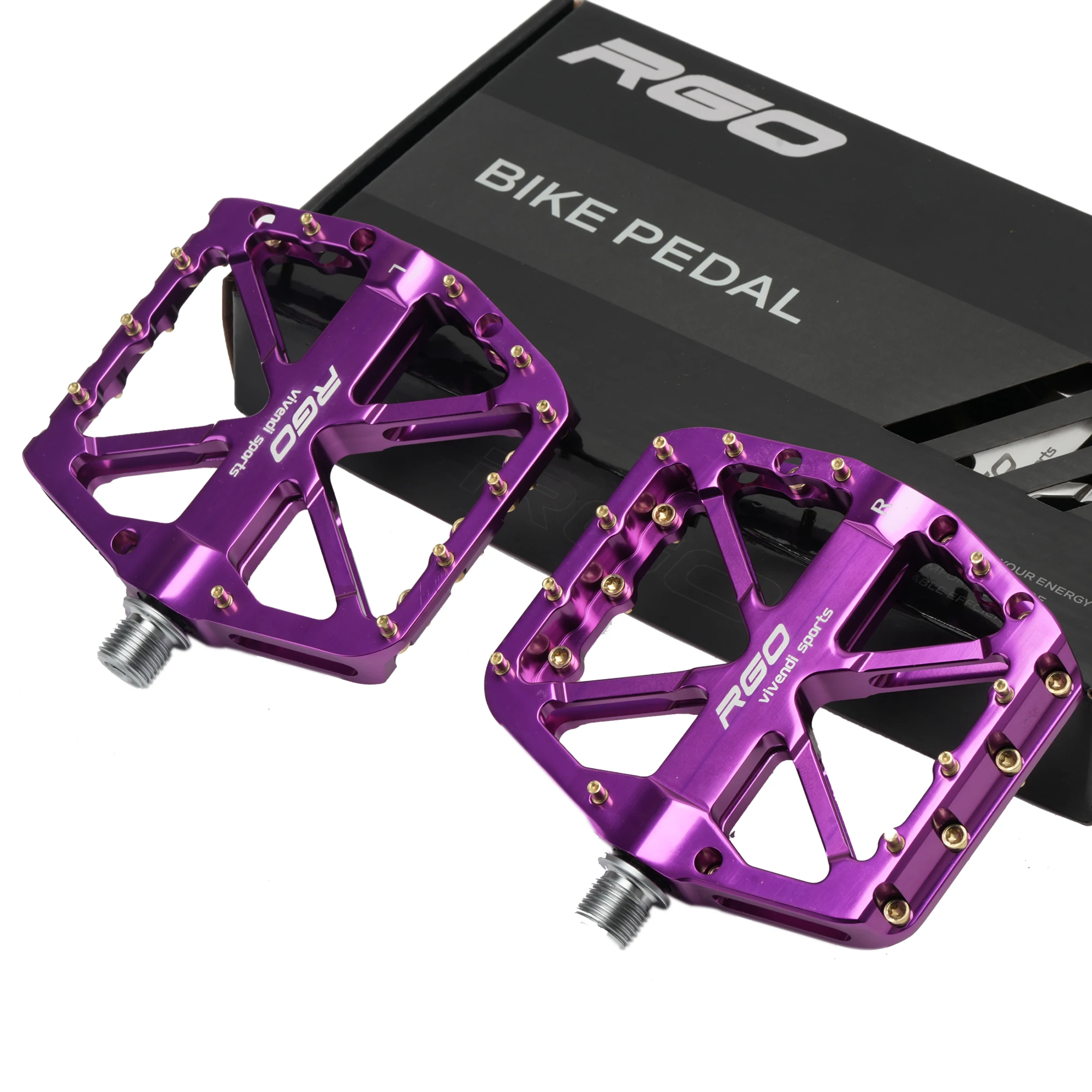 Pedales de Bicicleta RGO XC12, Pedales de Ciclismo de Aleación de Aluminio CNC para Bicicletas de Montaña y Carretera, 3 Piezas, Rodamientos Lubricados