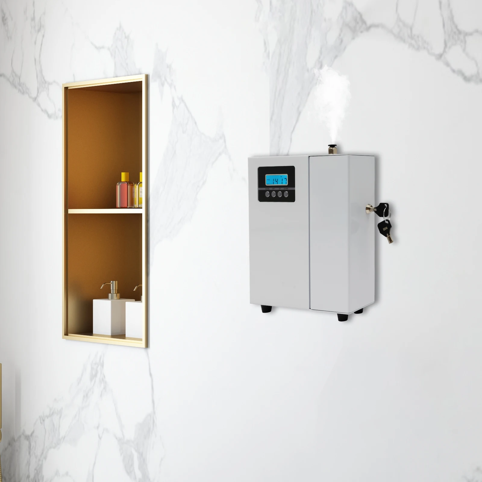 Macchina profumata da 150 ml, diffusore di aromi ad ultrasuoni, diffusore montabile a parete, diffusore di profumo domestico, copertura da 100 m2