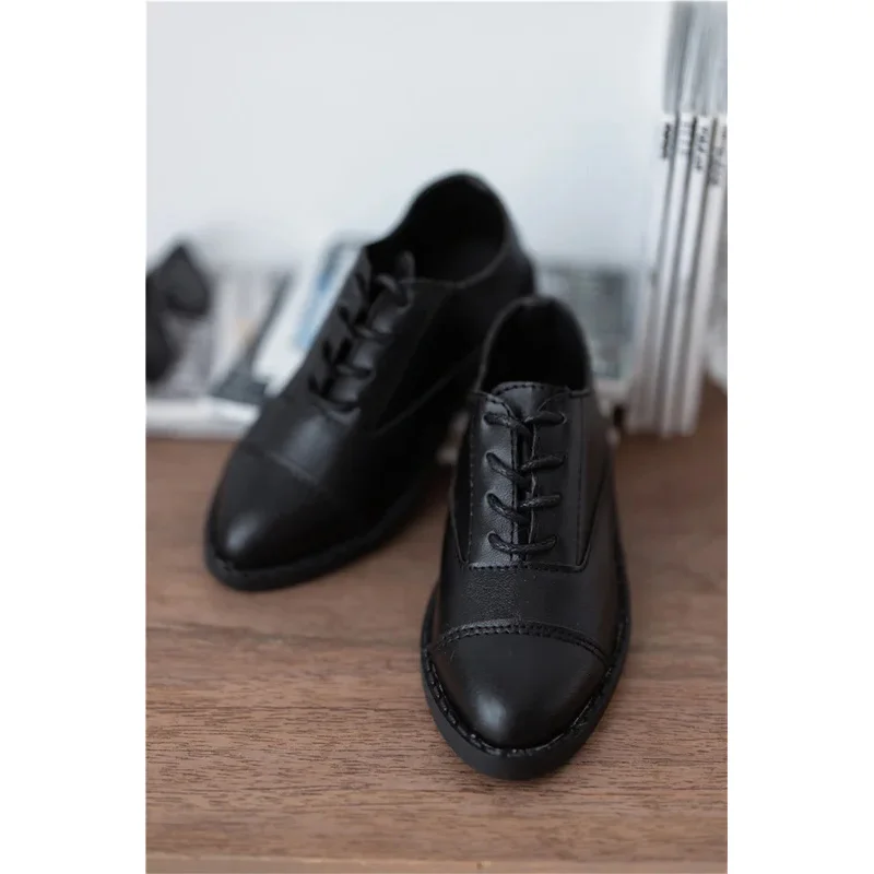 BJD Pop Schoenen ID75 1/3 Jongens Leer Zwart Wit Bruin Knappe Drie Kleur Puntige Teen Veterschoenen Werk pop Accessoires