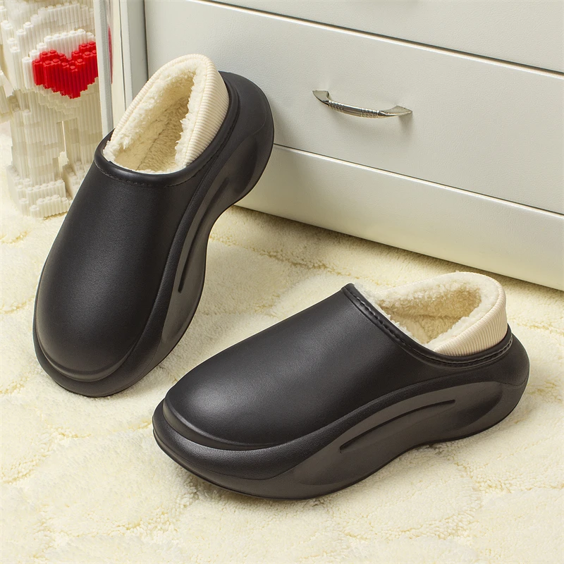 Slippers For Home Men's Shoe Plus Cotton Winter Outdoor Warm Plush  All-inclusive Slipper Comfortable New Style Couple Shoes