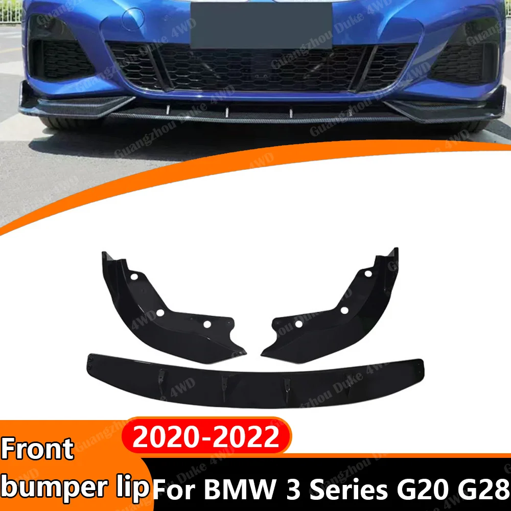 Front Bumper Lip Splitter For BMW 3 Series G20 G28 2020-2022 FD Style Front Spoiler Diffuser Aero Body Kit Exterior Accessories