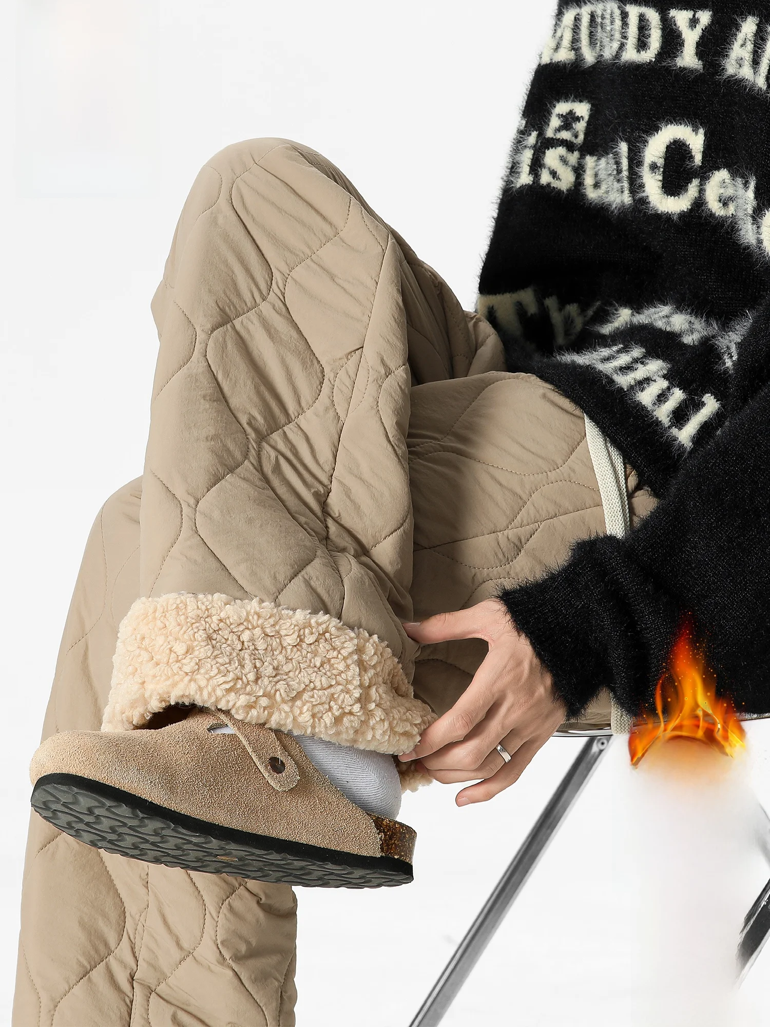 

Мужские хлопковые брюки PaulFrank с флисовой подкладкой, утепленные, прямого кроя, повседневные, зимние, молодежные, однотонные