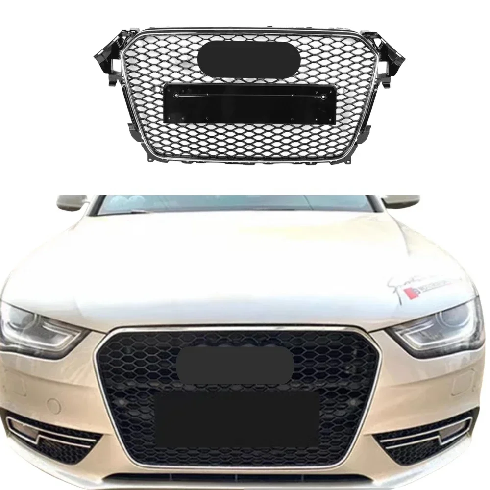 

For RS4 Grill Racing Grills Front Hood Grille Car Front Bumper Grill Center Grille for A4/S4 B8.5 2013-2016