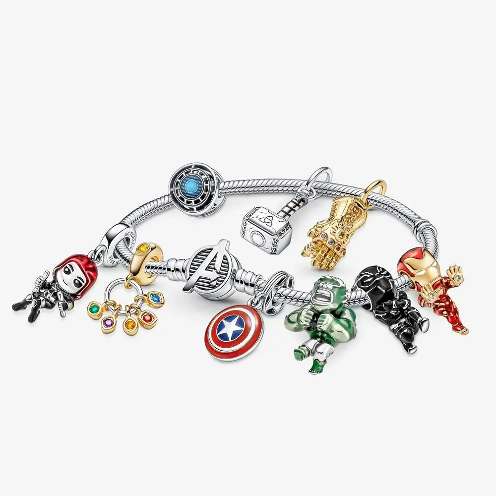 Disney-abalorio de plata de ley 925 de la serie Marvel, cuentas de Spiderman, compatible con pulsera Pandora Original, colgante de superhombre, joyería nueva