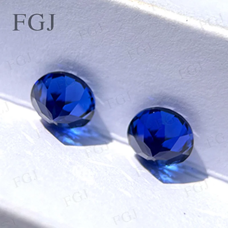 Im Labor gezüchteter Saphir, runde Form, königsblaue Farbe, 3–9 mm, Edelsteine ​​für die Herstellung von DIY-Ringen, Halsketten, Ohrringen, blauen Edelsteinen, Geschenken – Detail 12