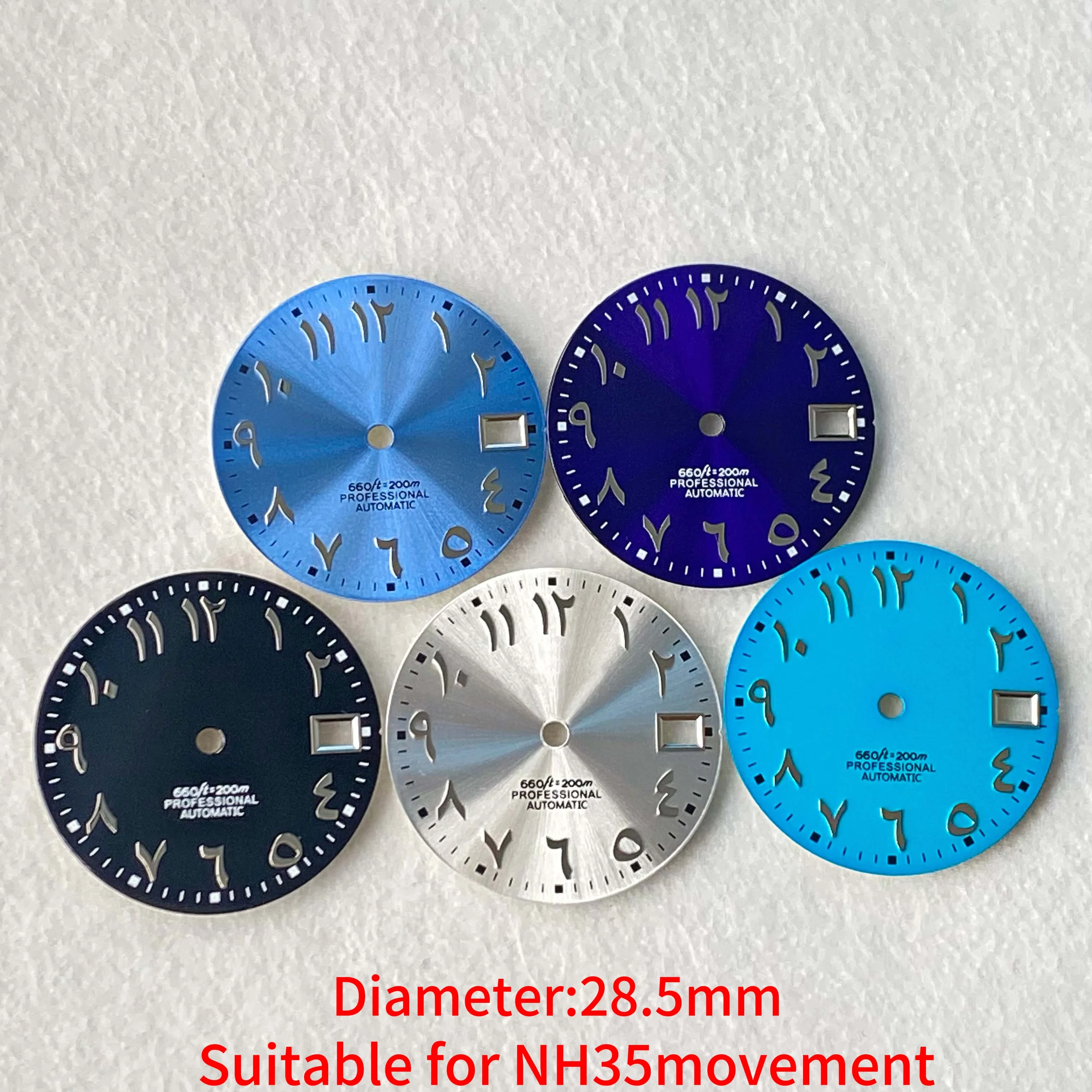 

28.5mm Arabic numeral dial watch parts non luminous single day calendar suitable for NH35/NH36 movement improvement