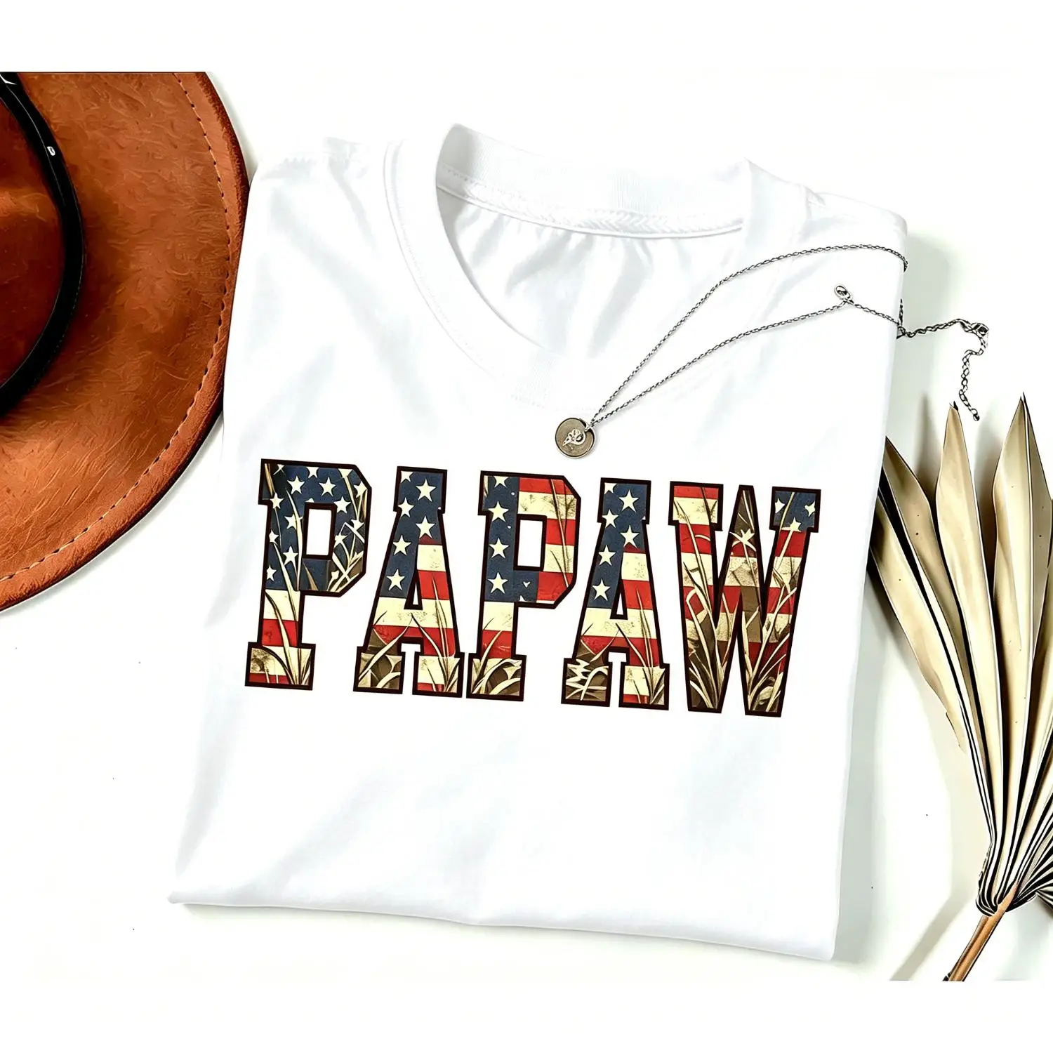 PAPAW American Flag Camo Tee Grandpa New Favorite Hunting Shirt Patriotic PAPAW Camo Print Tee Great Gift for Hunting Papaws American Flag PAPAW Hunting Tee