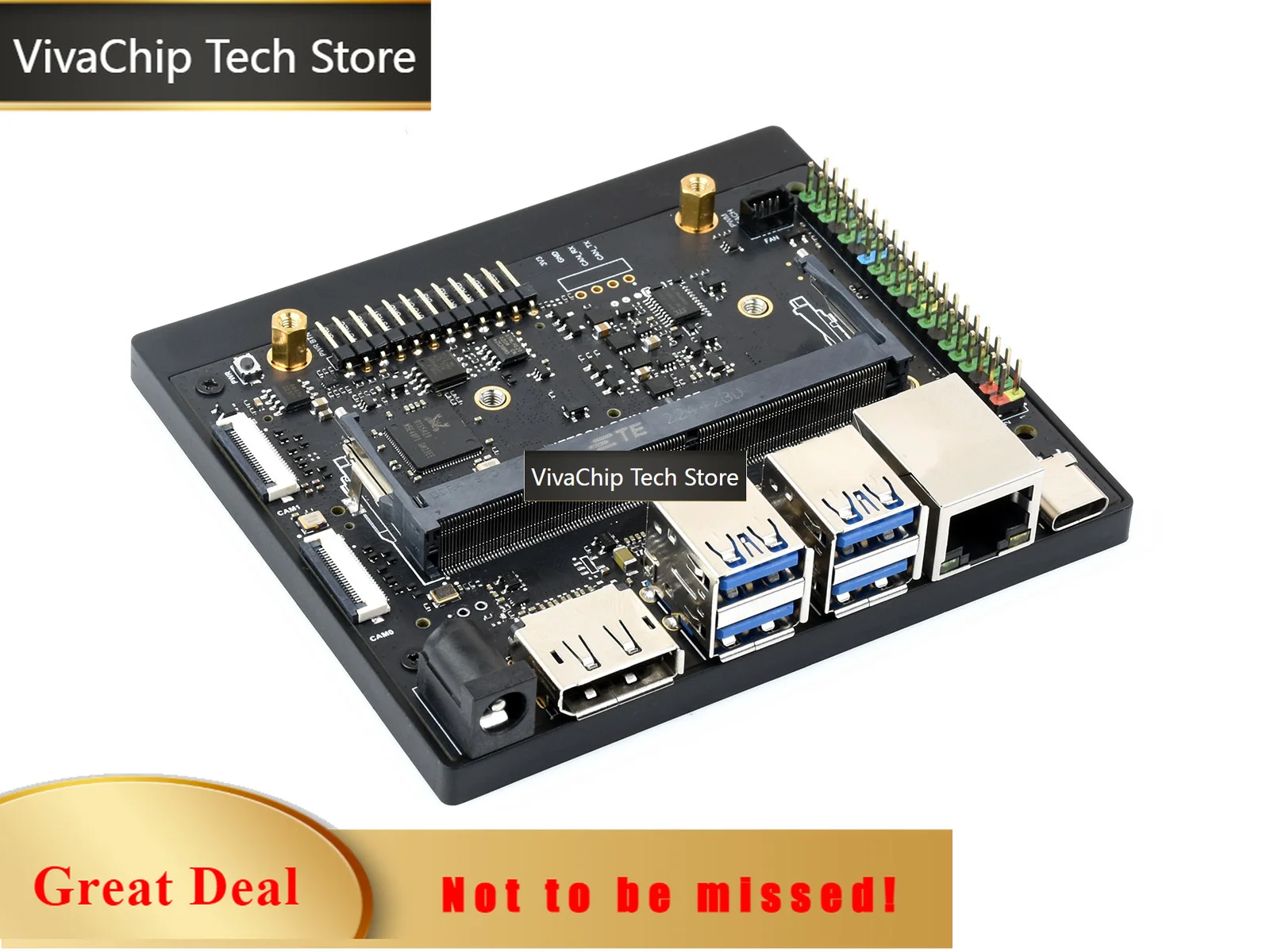 VivaCTWaveshare Jetson Orin Nano/NX Development Board Based On Jetson Orin Nano And Jetson Orin NX Module, 5× USB Ports