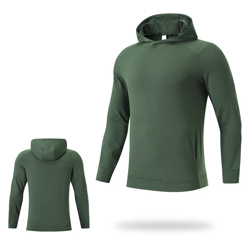 Men Outdoor Running Fitness T-shirt Long Thermal Hoodies Quick Dry Sport Shirt Top Gym Trainning Exercise Coat Sweater Clothes 3