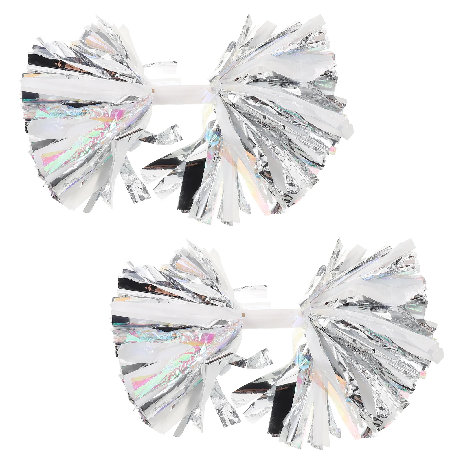 

2pcs Cheerleading Pom Plastic Ring Handle For Dance Team Sports Party Soccer Poms Lightweight Foil Cheer Poms