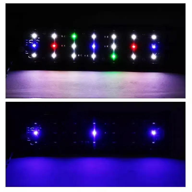 

Time Setting,Aquarium Light,LED Fish Tank Light,Adjustable Brightness,6 Color Lighting Modes,Flash,Bluetooth App /Remote Control