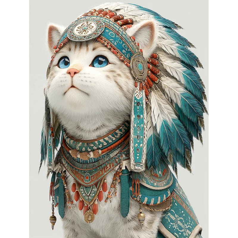 

SDOYUNO Full Diamond Embroidery Tribe Cat Diamond Painting Full Square/Round Mosaic Handmade Gift Home Decoration