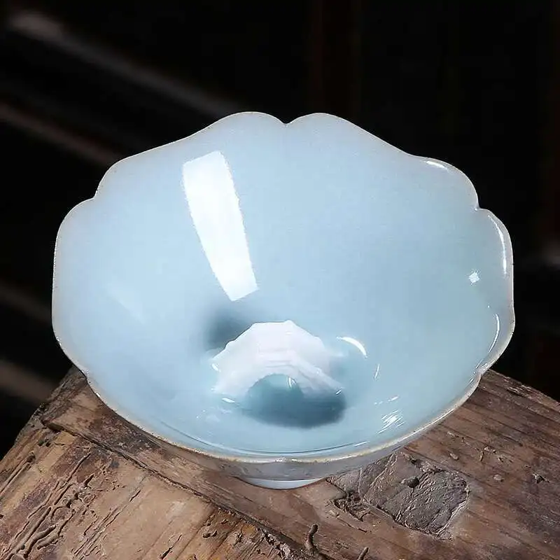 كوب شاي سيلادون، كوب رئيسي، طقم شاي سيراميك، كوب تذوق الشاي، كوب مصنوع يدويًا، جسم حديدي، فرن رو، فرن منزلي على الطراز الصيني فردي #2