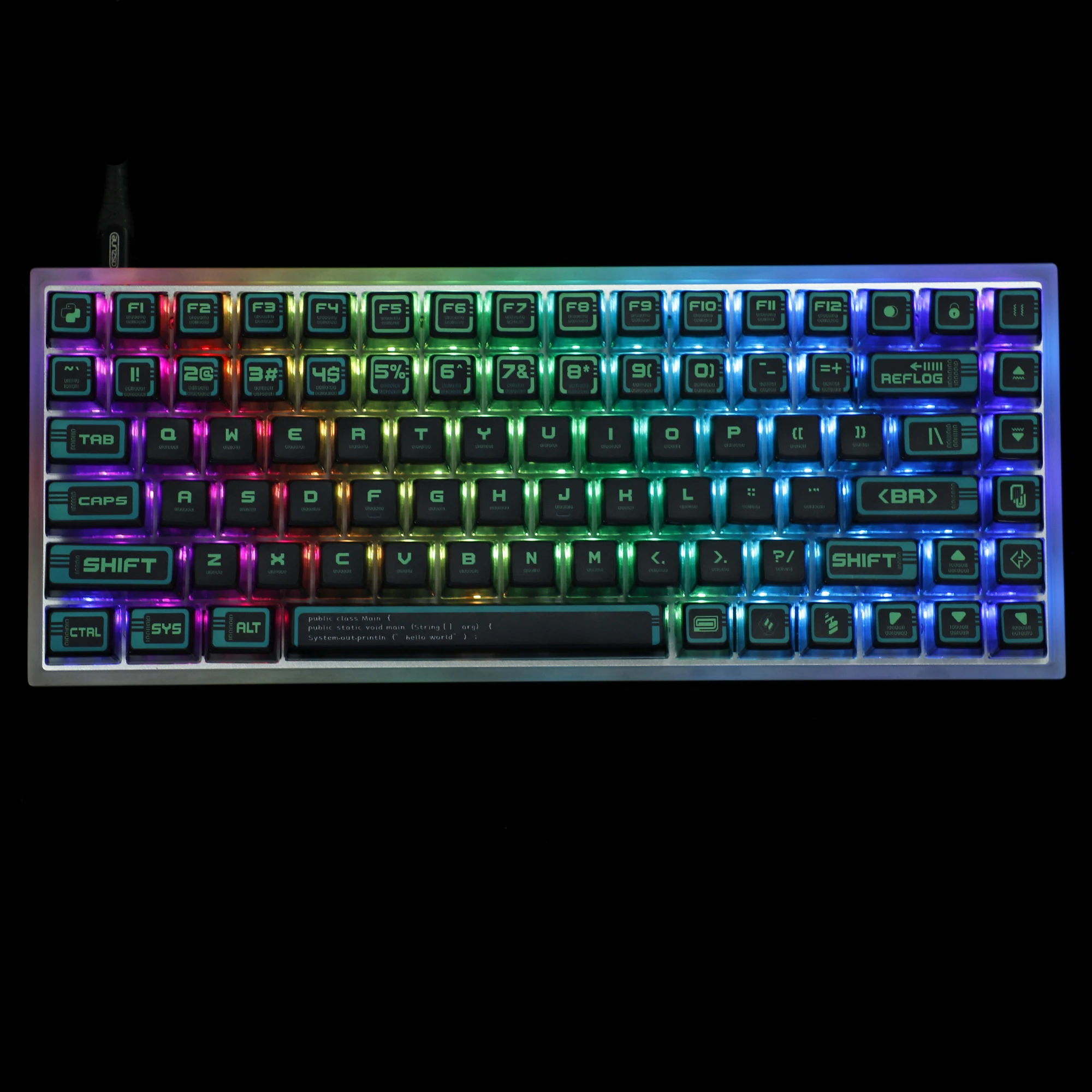 Green Cyber Style 116 Key PBT Pudding Backlit Smoky Keycaps ASA Profile For MX Mechanical Keyboard 104 96 87 84 68