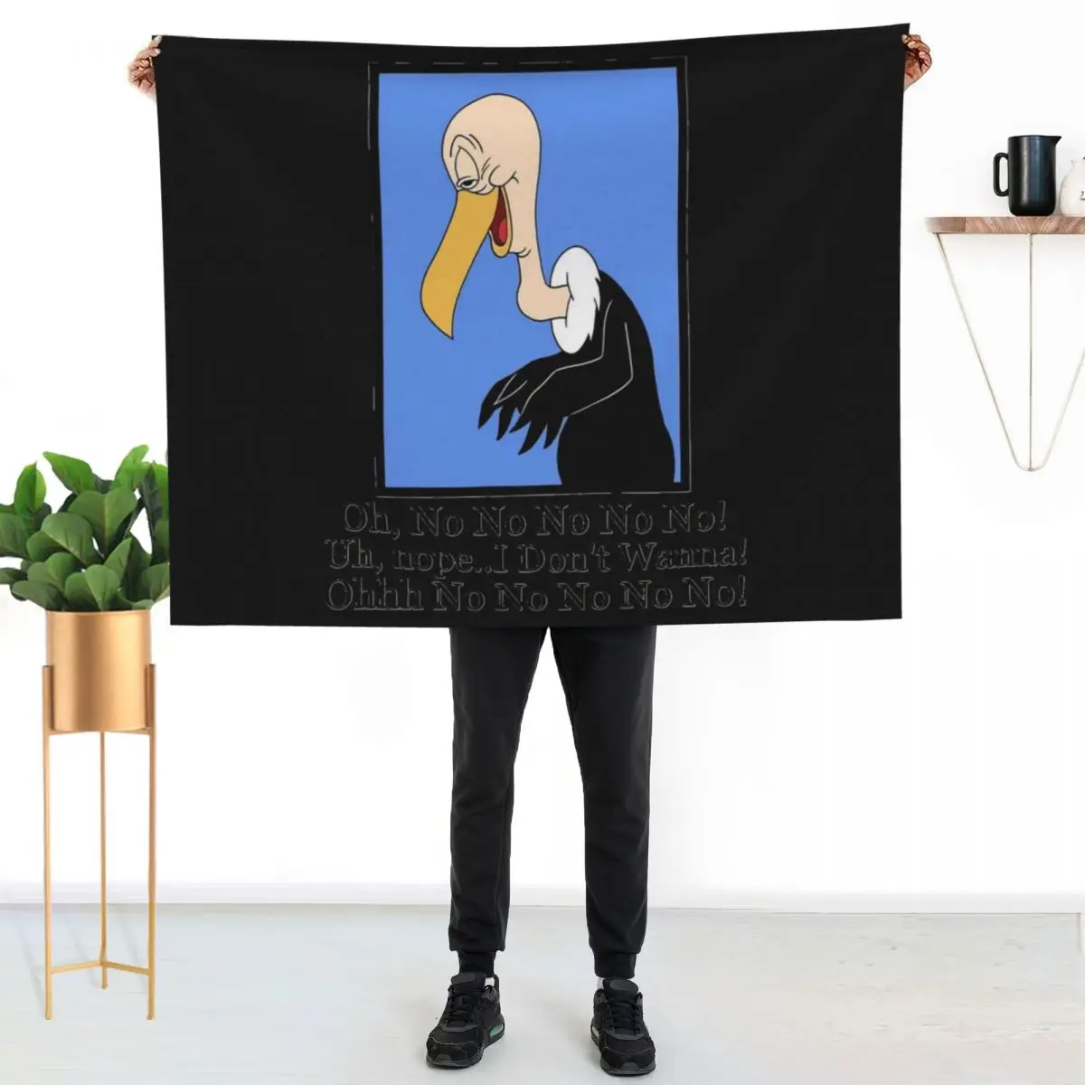Beaky Buzzard Cartoon No No Essential Throw Blanket Tourist Kid'S halloween Single Flannels Custom Blankets