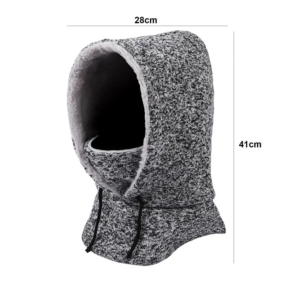 Autumn And Winter Wool-lined Balaclava Outdoor Cycling Full Face Hood Windproof Drawstring Sports Ski Hat