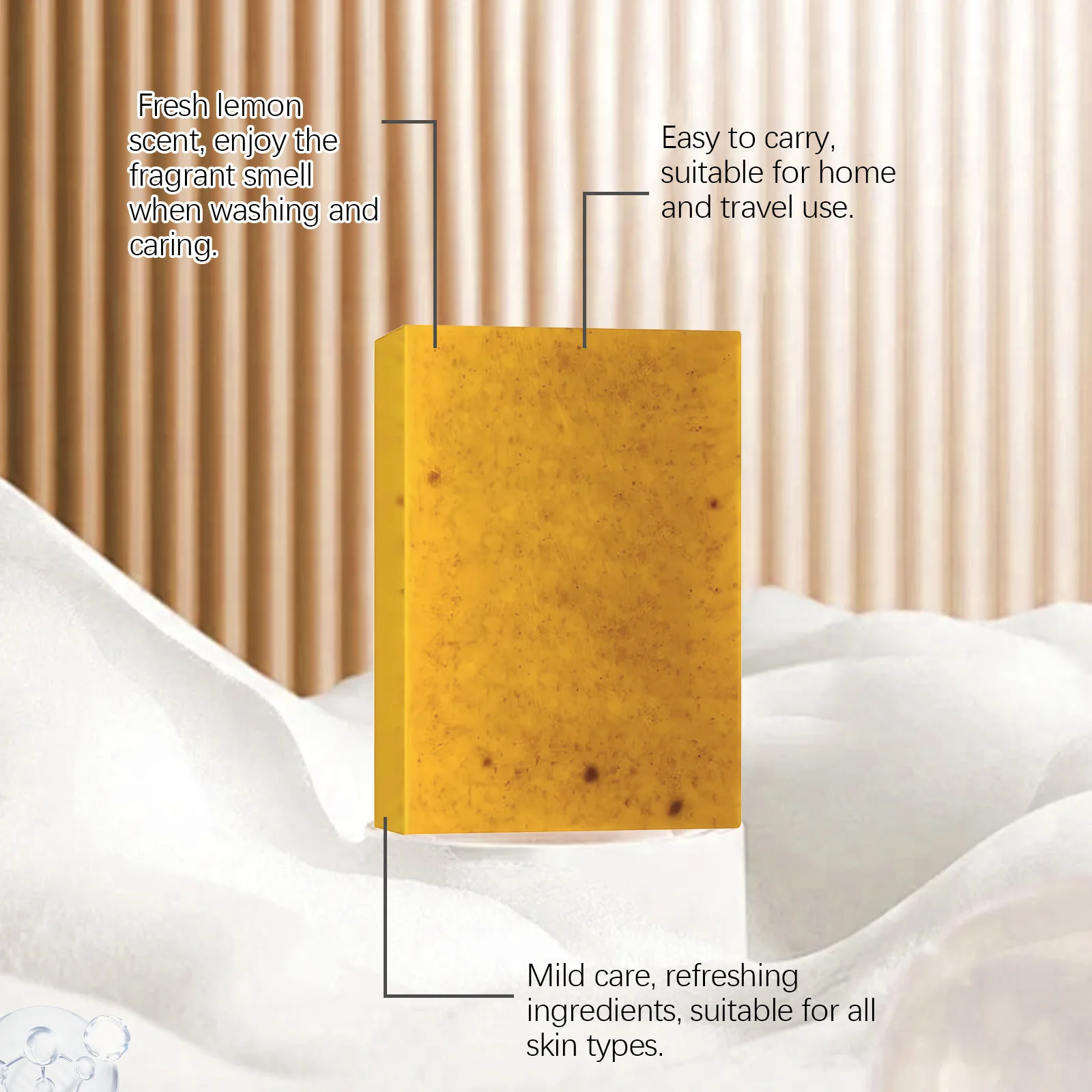 Oceaura الليمون الكركم صابون العناية بالجسم ترطيب جفاف السيطرة على النفط التطهير العميق إزالة تقشير الجلد اشراق الصابون #3