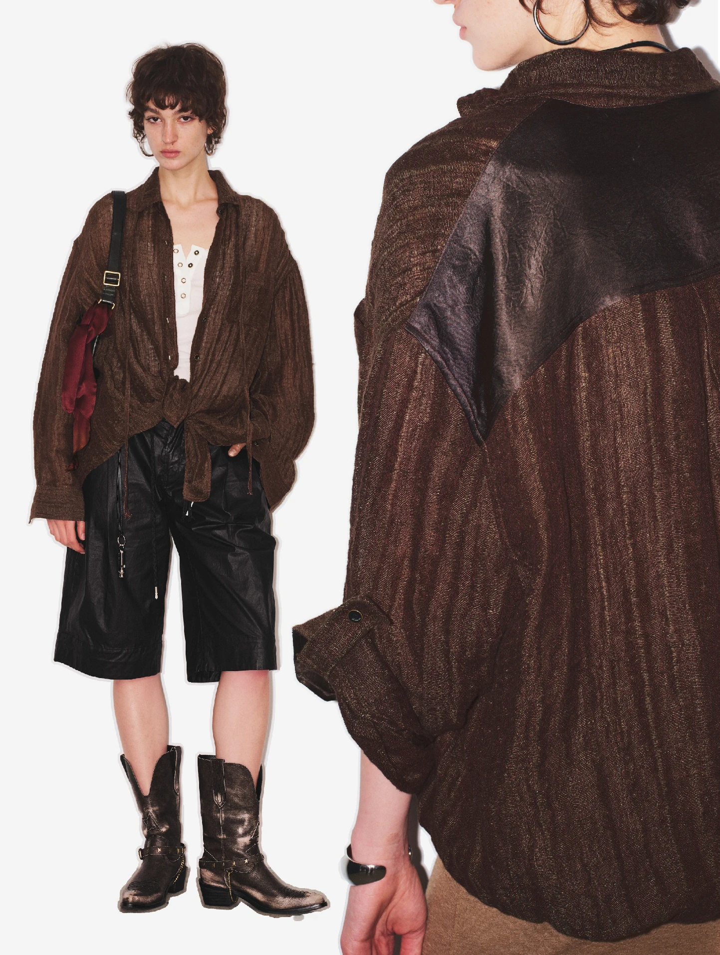 

Рубашка из льна свободного кроя с естественной текстурой, женская, в повседневном стиле, с длинными рукавами, на пуговицах, средней толщины, весенняя коллекция