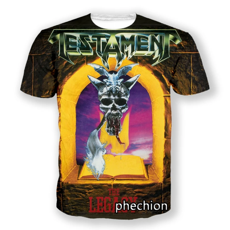 phechion New Fashion Men/Women Testament ROCK 3D Print Short Sleeve T-Shirt Casual Hip Hop Summer T Shirt Tops S147