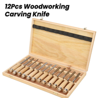 12Pcs/Set Wood Carving Chisel Knife Hand Tool Set with Box Carving Chisels Engraving Cutter Woodworkers Gouges Carving Knife