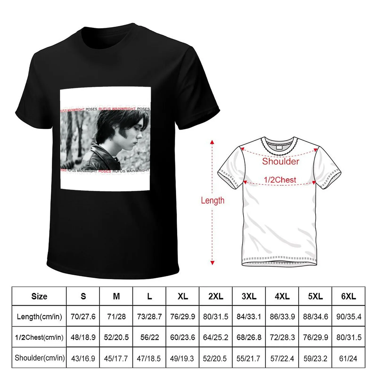 Rufus Wainwright poses T-Shirt Large Size Short Sleeve T-Shirt
