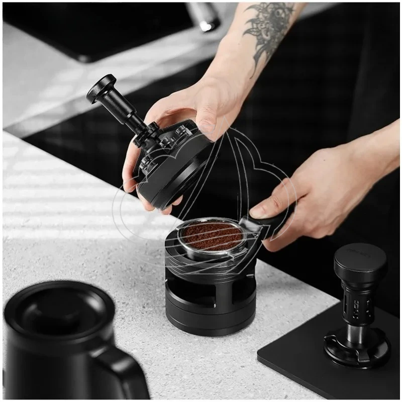 Black Espresso WDT Tool Adjustable Needle Depth Coffee Distribution Stirrer for 51/53/58mm