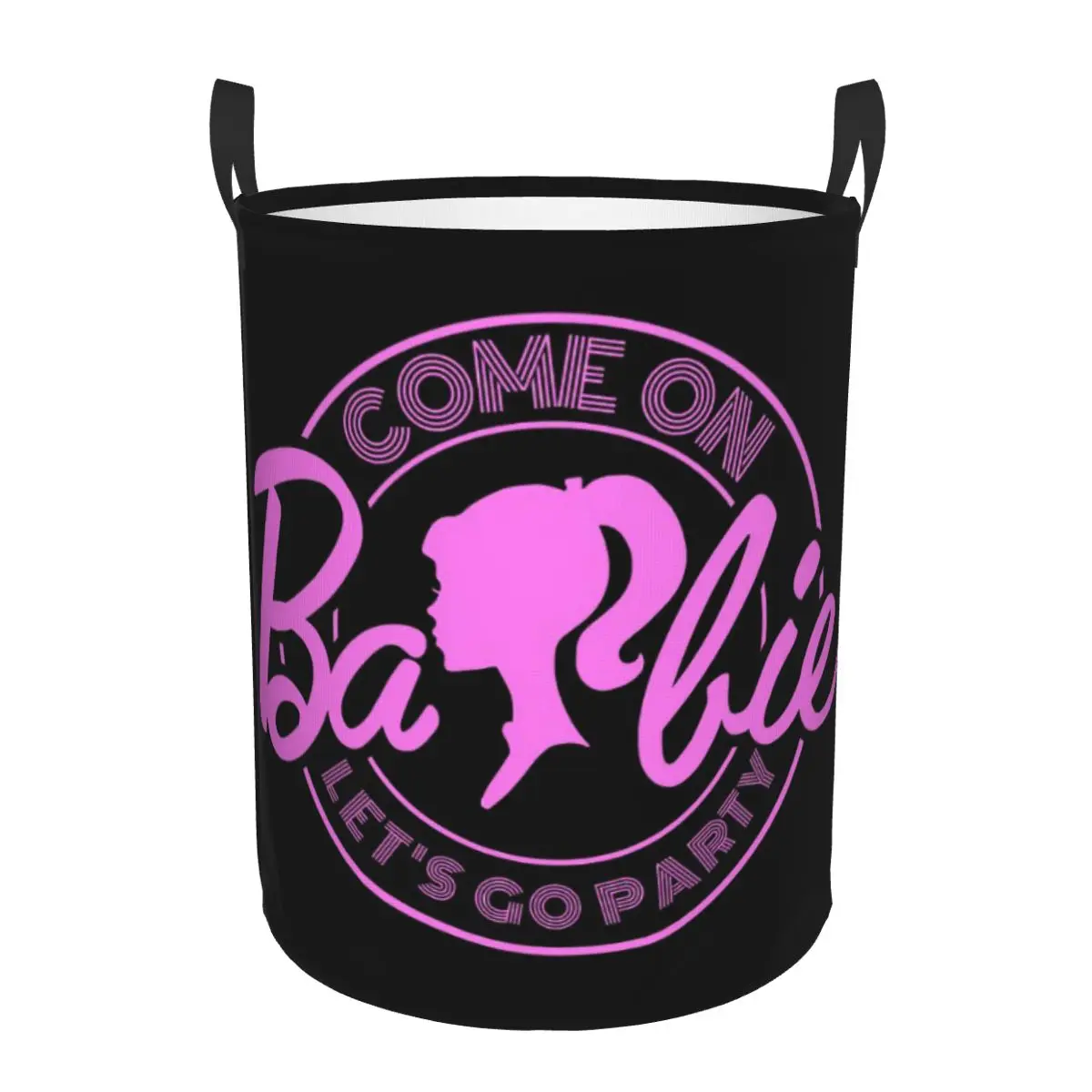 Custom Come On Barbie X Party Laundry Basket Collapsible Clothes Toy Hamper Storage Bin for Kids Nursery