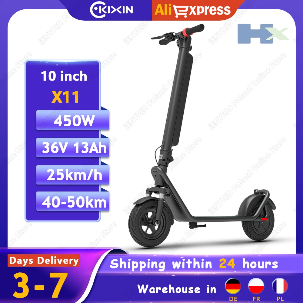 Scooter elettrici HX-X11, motore 450W 36V13Ah Batteria rimovibile Scooter elettrico Doppio scooter con sospensione ammortizzante Pneumatico da 10