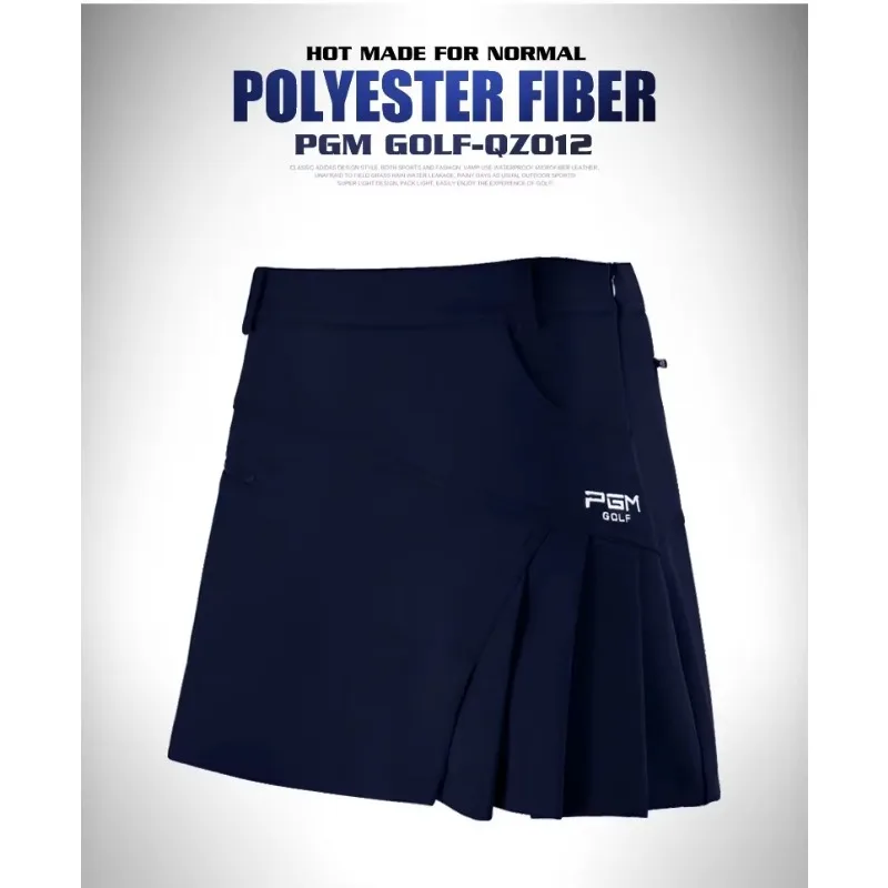 Pgm Autumn Winter Golf Skirt Women High Waist Slim Golf Skirts Pleated A-Line Mini Skorts Anti-Exposure Warm Skorts Sportswear