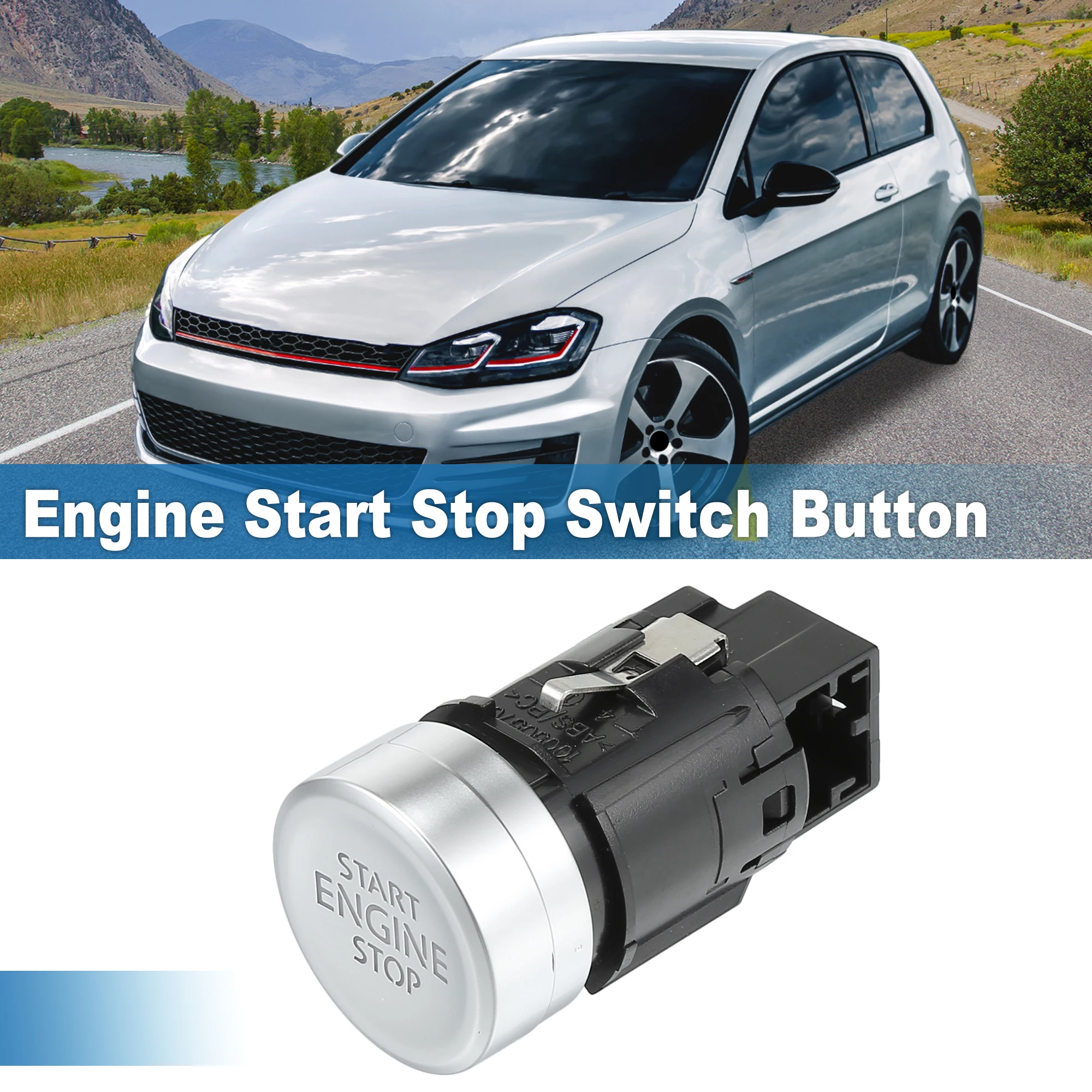 UXCELL Push Button Starter Switch No.5GG959839 Engine Start Stop Switch Button for Volkswagen Golf 7 MK7 2013-2017