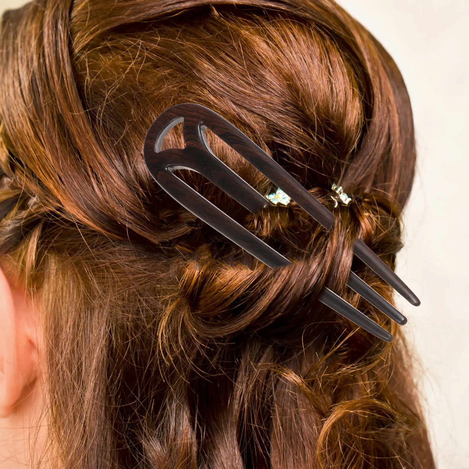 

1Pcs Black Ebony Retro Hairpin Chinese Style Simple Fashion Hairpin Creative Wooden Hair Wear Elegant Creative Hair Wear