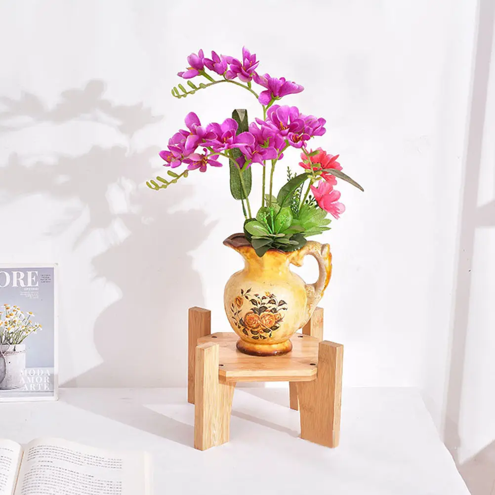 Wooden Drink Dispenser Stand Stable Load-Bearing Water Dispenser Holder Plant Pot Display Stand Wood Plant Stands Indoor