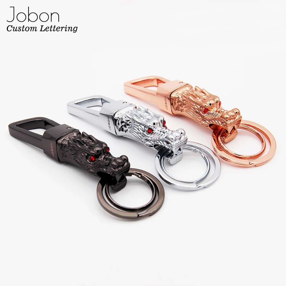 Jobon High-Grade Car KeyChain Custom Lettering Men Women KeyChains Men Key Holder Ring Best Gift Jewelry Fashion Bag Pendant