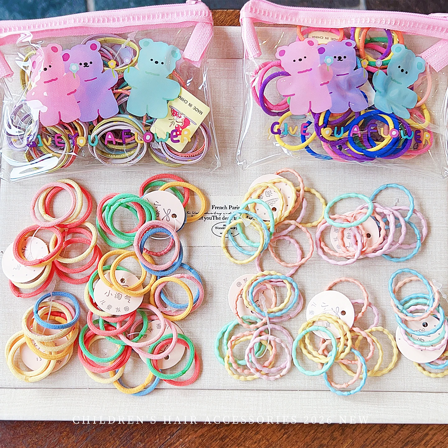 50 Stück/Beutel Macaron-farbige Haarbänder für Babys und Mädchen, weiche, hochelastische Gummibänder, koreanische Mode-Haargummis, Haar-Accessoires – Detail 2