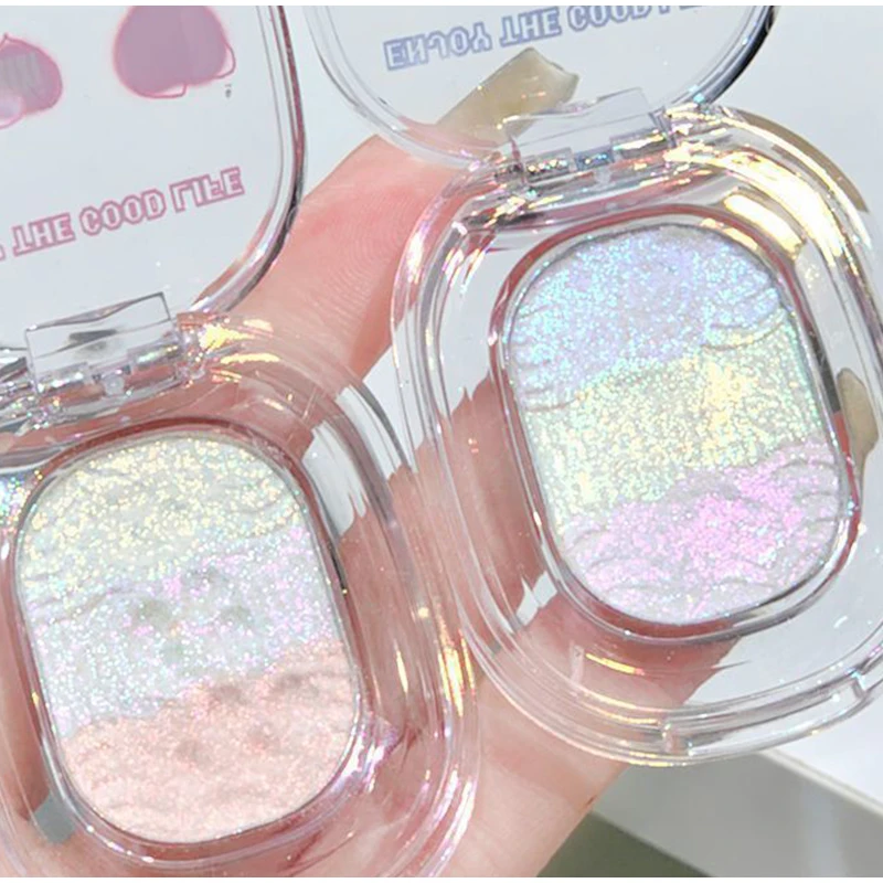 Waterdichte Kameleon Glitter Oogschaduw Markeerstift Aardappelpuree Hoogglans Glanzend Kristal Verhelderende Bronzer Hoogtepunt Make-Up