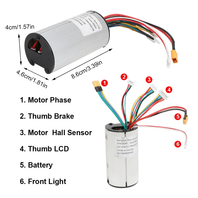 36V Electric Scooter Controller+LCD Display+Brake+Extension Cable Motor Controller Electric Scooter Accessories