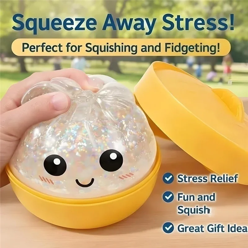 Dumpling Steamed Hands Decompression Stress Ball Smooth Touch Fast Rebound Cute Squeeze Sensory Toy Desk Fidget Accompany Gift