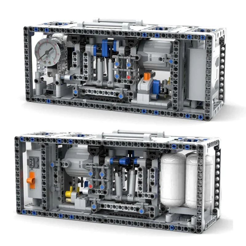 NEW 469Pcs Pneumatics Series Set Building Block Air Compressor Display MOC Bricks Model with Pneumatic Tubes for Children Gifts