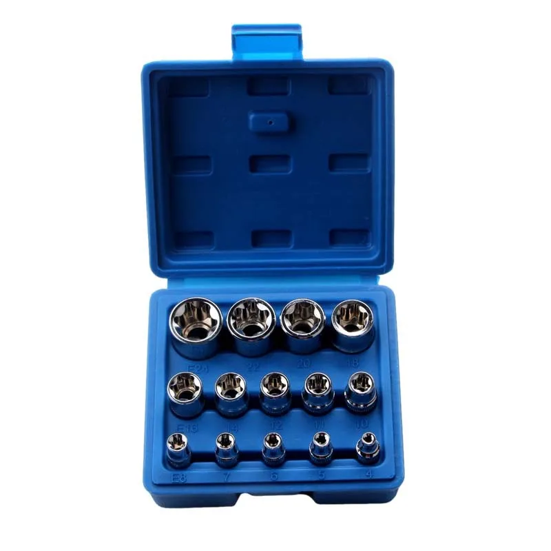 14-piece E-type Sleeve Combination/6-angle Twelve Point Socket/car Repair Kit/auto Repair Machine Repair Tools