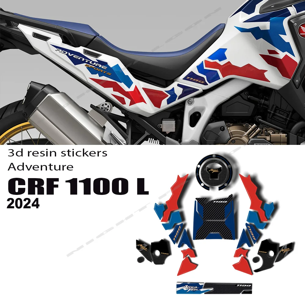 For Honda Africa Twin 1100 L CRF1100 Adventure Sports 2024 Motorcycle Tank Pad Protection 3D Gel Epoxy Resin Sticker