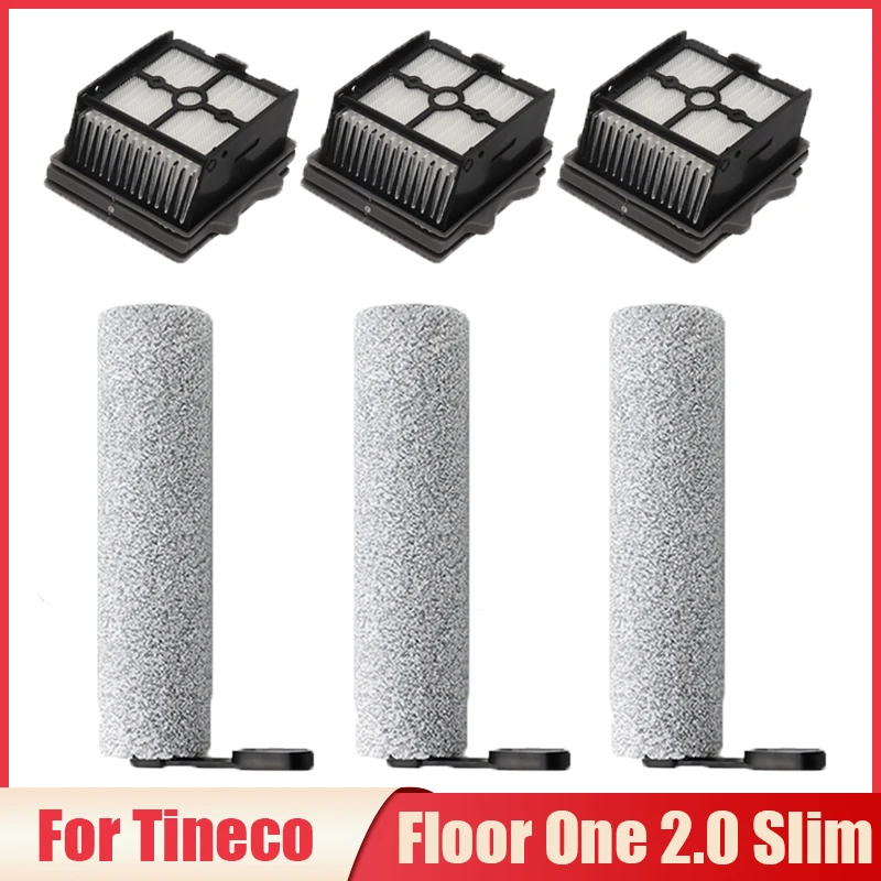 Piezas de cepillo inalámbrico para aspiradora TINECO Floor One 2,0, accesorios de aspiradora de mano delgada, cepillo de rodillo suave en seco y húmedo, filtro Hepa