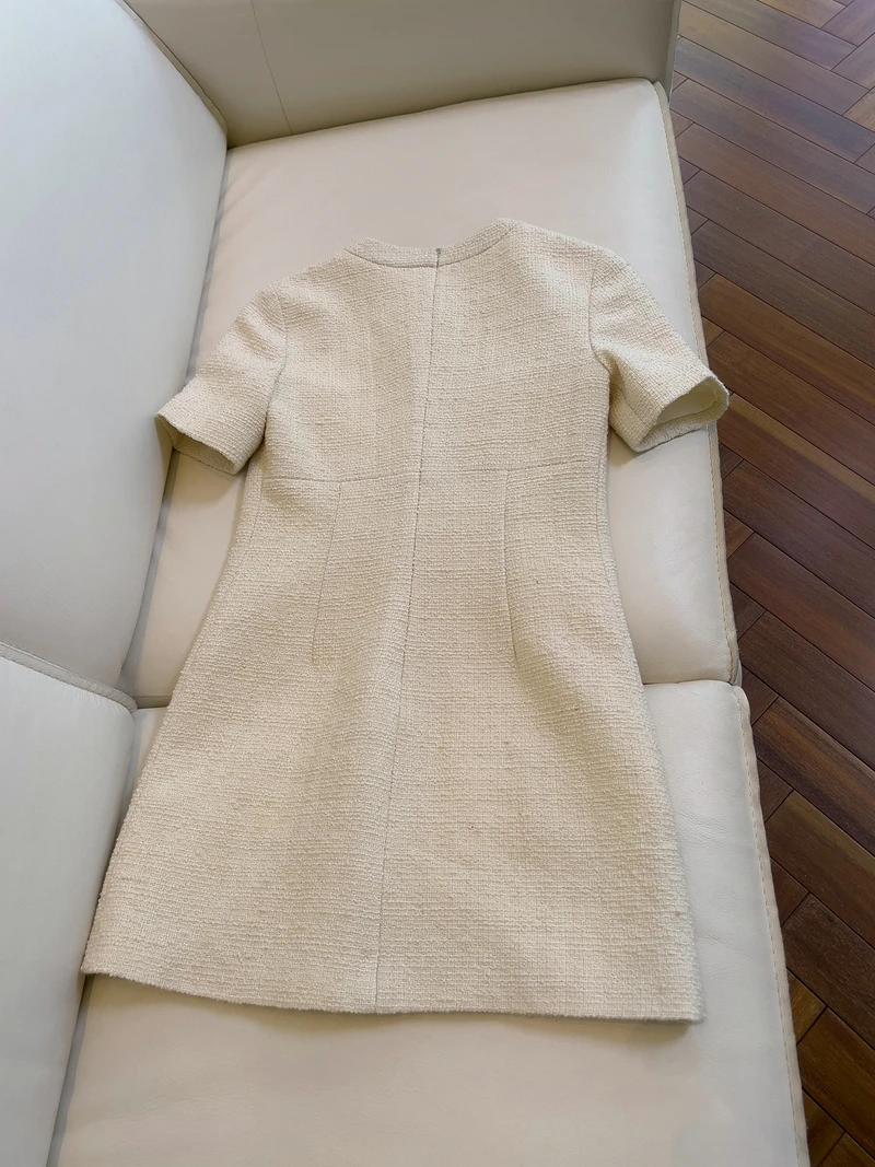 G-Home 2025 خريف جديد الراقية المرأة Faion Dr Chic Ladylike Sle ort Sve عالية الخصر ألف خط تنورة ثوب مسائي