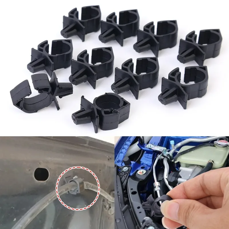 Car Wiring Harness Fastener 11mm Hole Route Fixed Clip Corrugated Pipe Tie Wrap Auto Cable Clamp Oil Pipe Beam Line Hose Bracket