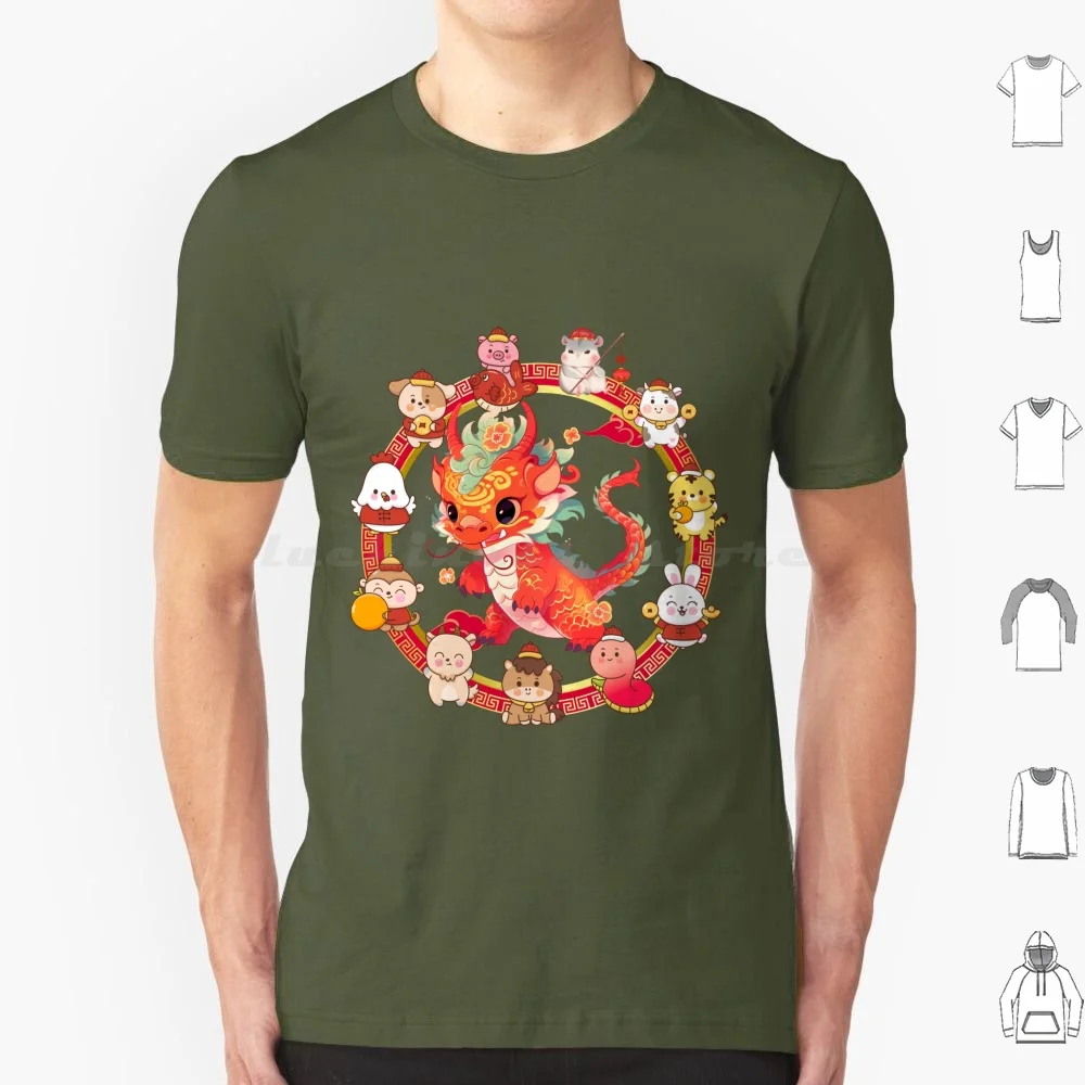 

Lunar New Year Dragon 2 T Shirt Cotton Men Women Diy Print Zodiac Lunar New Year Year Of The Dragon Animals Dragon New Year