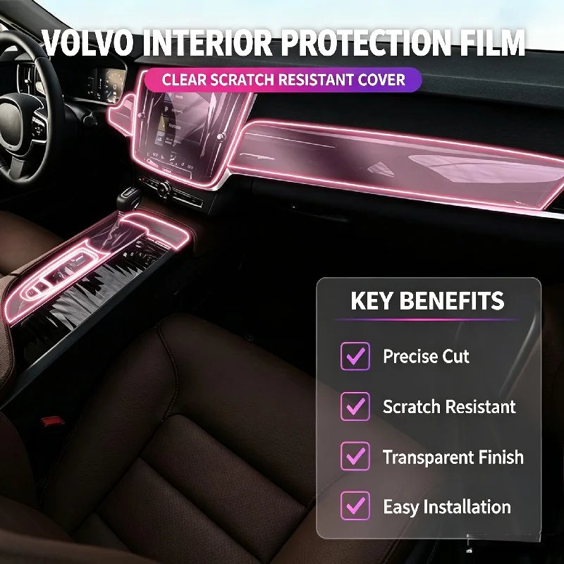 For 26 models of Volvo S90 car interior film supplies navigation center console screen transparent protective film modification