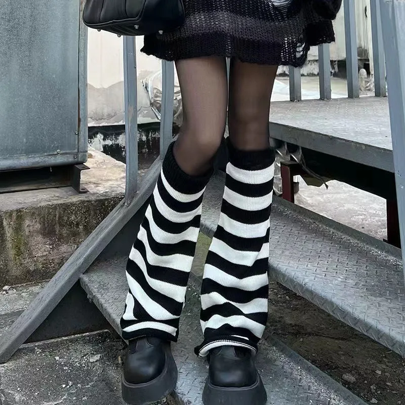 

Harajuku японские гетры JK для женщин, зимние модные вязаные носки средней длины Y2k, пушистые готические длинные носки в стиле Лолиты, чехол для ботинок