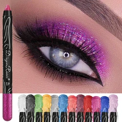 12 Kleuren Langdurige Glitter Oogschaduw Potlood Pigment Blauwbruine Zwarte Eyeliner Pen Vrouwen Mode Shimmer Oogschaduw Make-Up