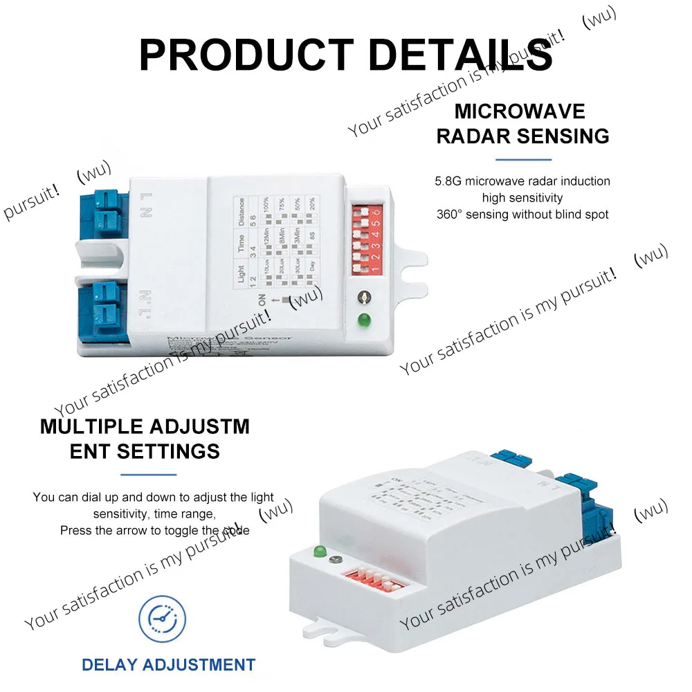 Suitable for 5.8G, DIP AC220-240V DIP Radar Sensor Module Motion Detector Switch