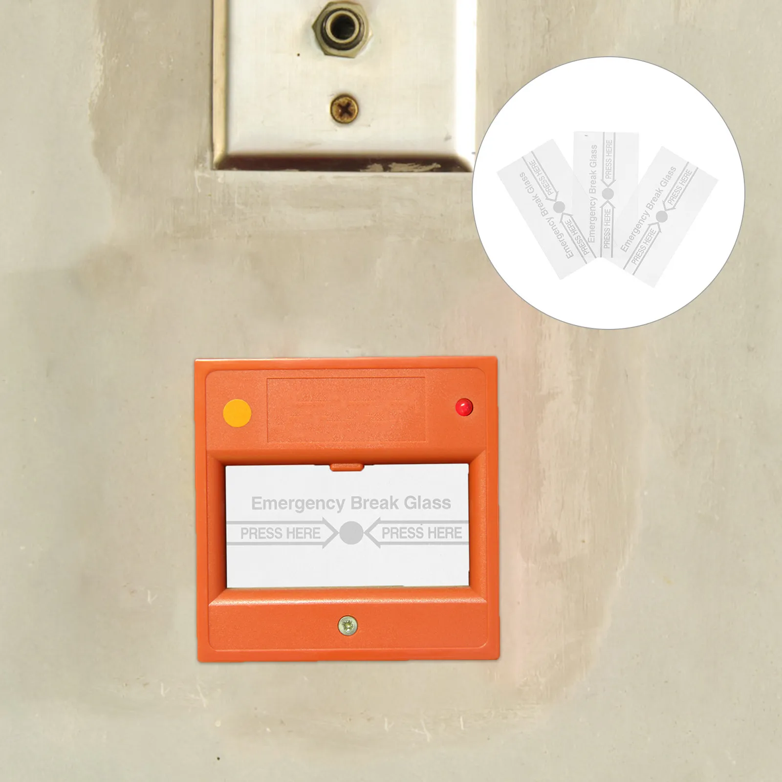 

3Pcs Fire Alarm Glass Piece Manual Emergency Break Glass Switch Cover Replacement Security Fire Safety Switch Cover Office